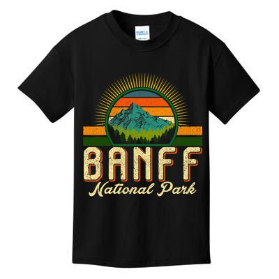 Retro Banff National Park Moutains Camping Hiking Outdoor Kids T-Shirt