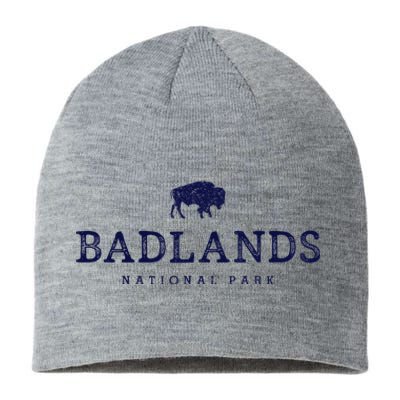 Retro Badlands National Park Bison Hiking Souvenir Sustainable Beanie