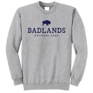 Retro Badlands National Park Bison Hiking Souvenir Tall Sweatshirt