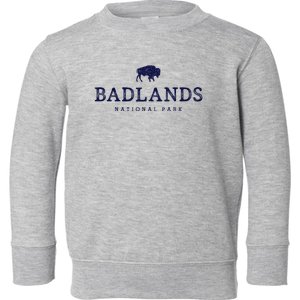 Retro Badlands National Park Bison Hiking Souvenir Toddler Sweatshirt