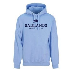 Retro Badlands National Park Bison Hiking Souvenir Unisex Surf Hoodie