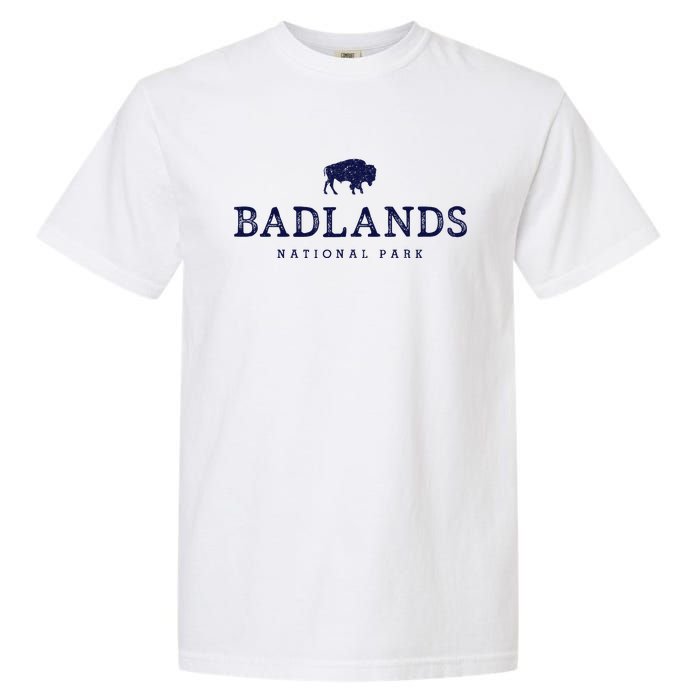 Retro Badlands National Park Bison Hiking Souvenir Garment-Dyed Heavyweight T-Shirt