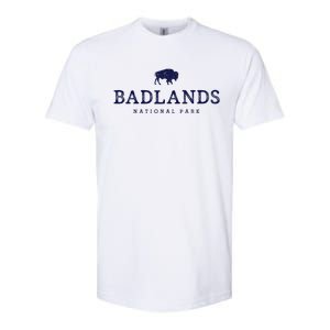 Retro Badlands National Park Bison Hiking Souvenir Softstyle CVC T-Shirt