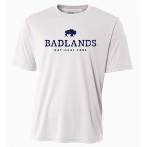 Retro Badlands National Park Bison Hiking Souvenir Cooling Performance Crew T-Shirt