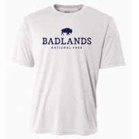 Retro Badlands National Park Bison Hiking Souvenir Cooling Performance Crew T-Shirt