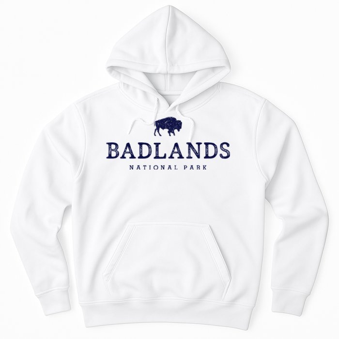 Retro Badlands National Park Bison Hiking Souvenir Hoodie