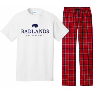 Retro Badlands National Park Bison Hiking Souvenir Pajama Set