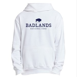 Retro Badlands National Park Bison Hiking Souvenir Urban Pullover Hoodie