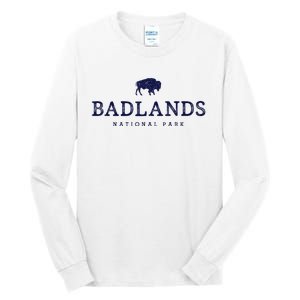 Retro Badlands National Park Bison Hiking Souvenir Tall Long Sleeve T-Shirt