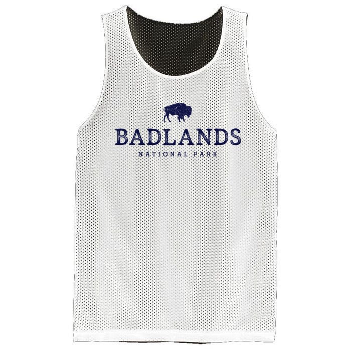 Retro Badlands National Park Bison Hiking Souvenir Mesh Reversible Basketball Jersey Tank