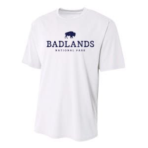 Retro Badlands National Park Bison Hiking Souvenir Performance Sprint T-Shirt