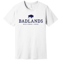 Retro Badlands National Park Bison Hiking Souvenir Premium T-Shirt