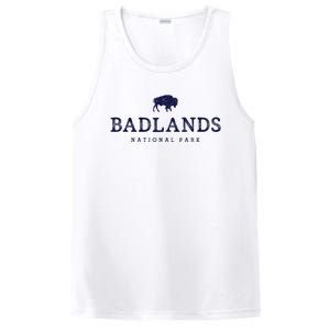 Retro Badlands National Park Bison Hiking Souvenir PosiCharge Competitor Tank