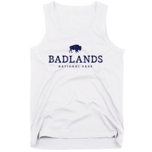 Retro Badlands National Park Bison Hiking Souvenir Tank Top