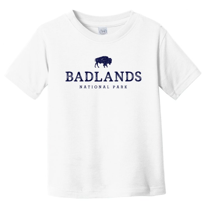 Retro Badlands National Park Bison Hiking Souvenir Toddler T-Shirt