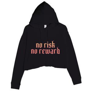 Retro Bootleg No Risk No Reward Crop Fleece Hoodie