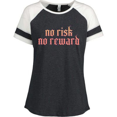 Retro Bootleg No Risk No Reward Enza Ladies Jersey Colorblock Tee