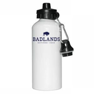 Retro Badlands National Park Bison Hiking Souvenir Aluminum Water Bottle