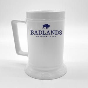 Retro Badlands National Park Bison Hiking Souvenir Beer Stein