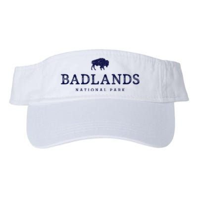 Retro Badlands National Park Bison Hiking Souvenir Valucap Bio-Washed Visor