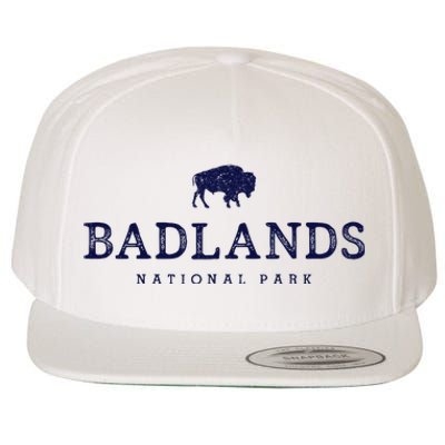 Retro Badlands National Park Bison Hiking Souvenir Wool Snapback Cap