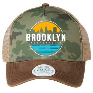 Retro Brooklyn New York City Skyline Legacy Tie Dye Trucker Hat