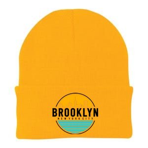 Retro Brooklyn New York City Skyline Knit Cap Winter Beanie