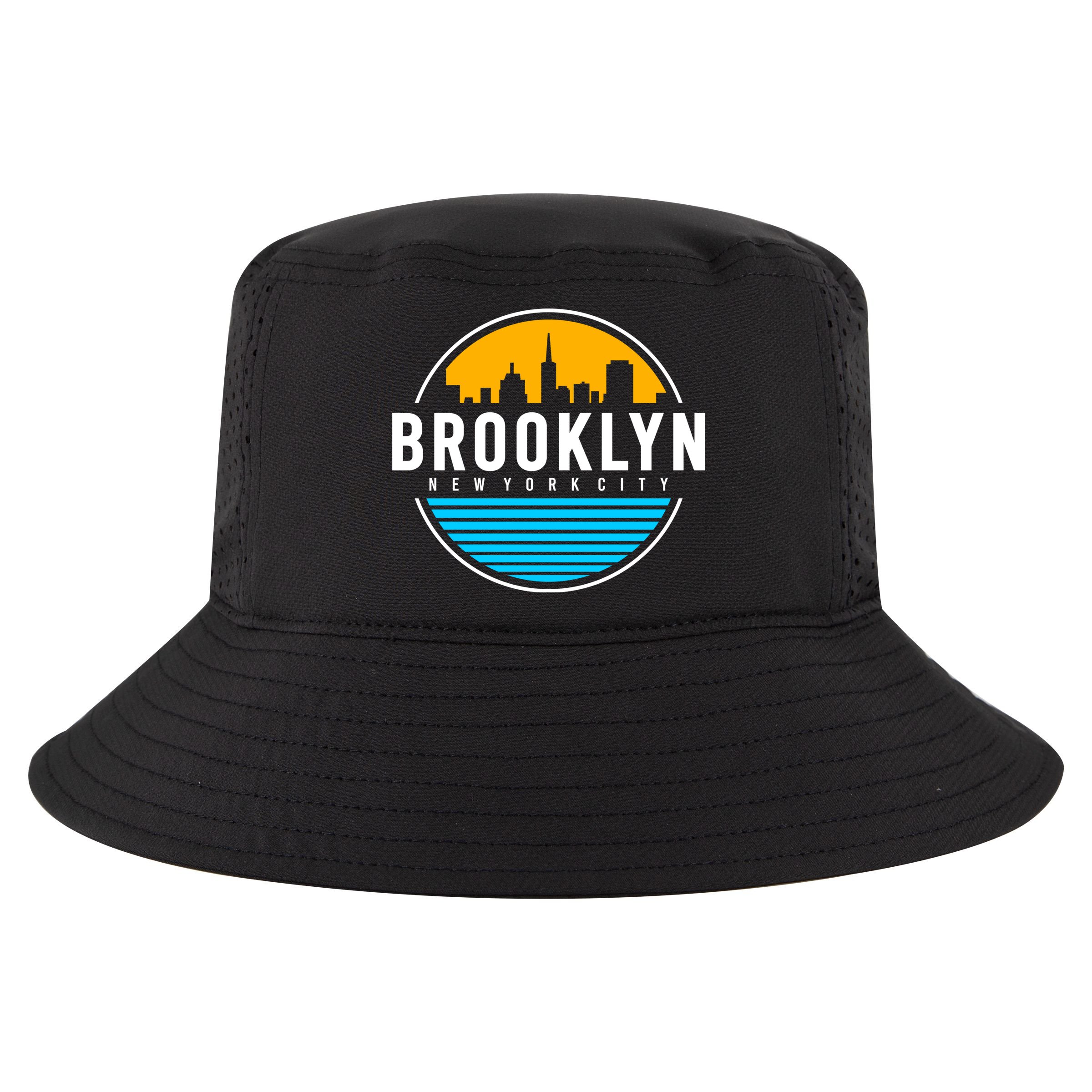 Retro Brooklyn New York City Skyline Cool Comfort Performance Bucket Hat