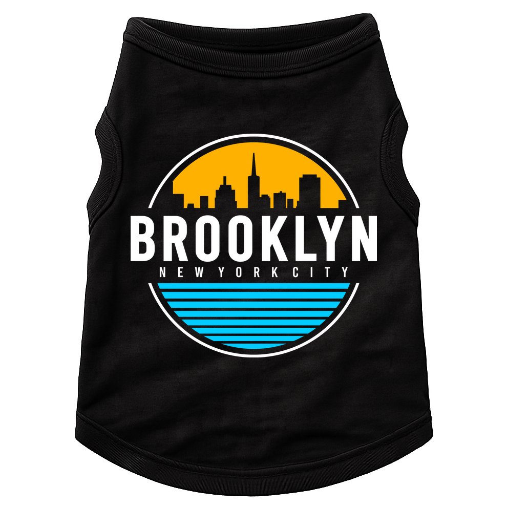 Retro Brooklyn New York City Skyline Doggie Tank