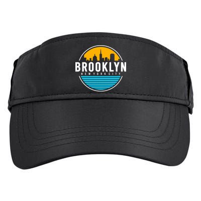 Retro Brooklyn New York City Skyline Adult Drive Performance Visor