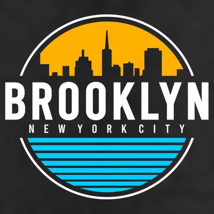 Retro Brooklyn New York City Skyline Adult Drive Performance Visor