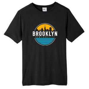 Retro Brooklyn New York City Skyline Tall Fusion ChromaSoft Performance T-Shirt