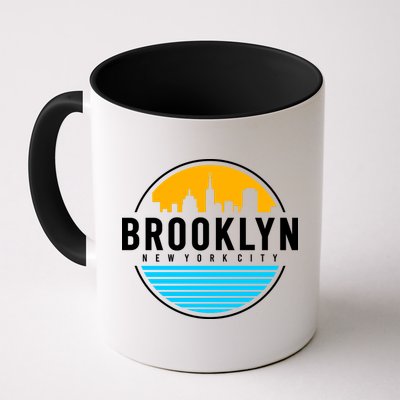 Retro Brooklyn New York City Skyline Mug