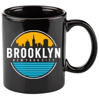 Retro Brooklyn New York City Skyline 11oz C Handle Ceramic Mug