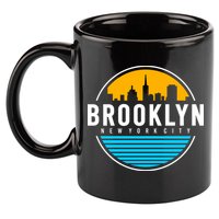 Retro Brooklyn New York City Skyline 11oz C Handle Ceramic Mug