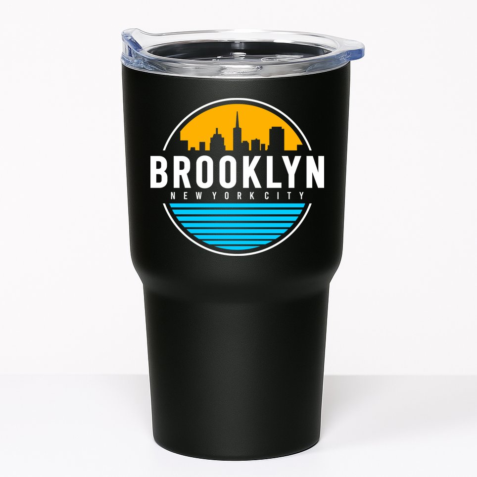 Retro Brooklyn New York City Skyline Tumbler