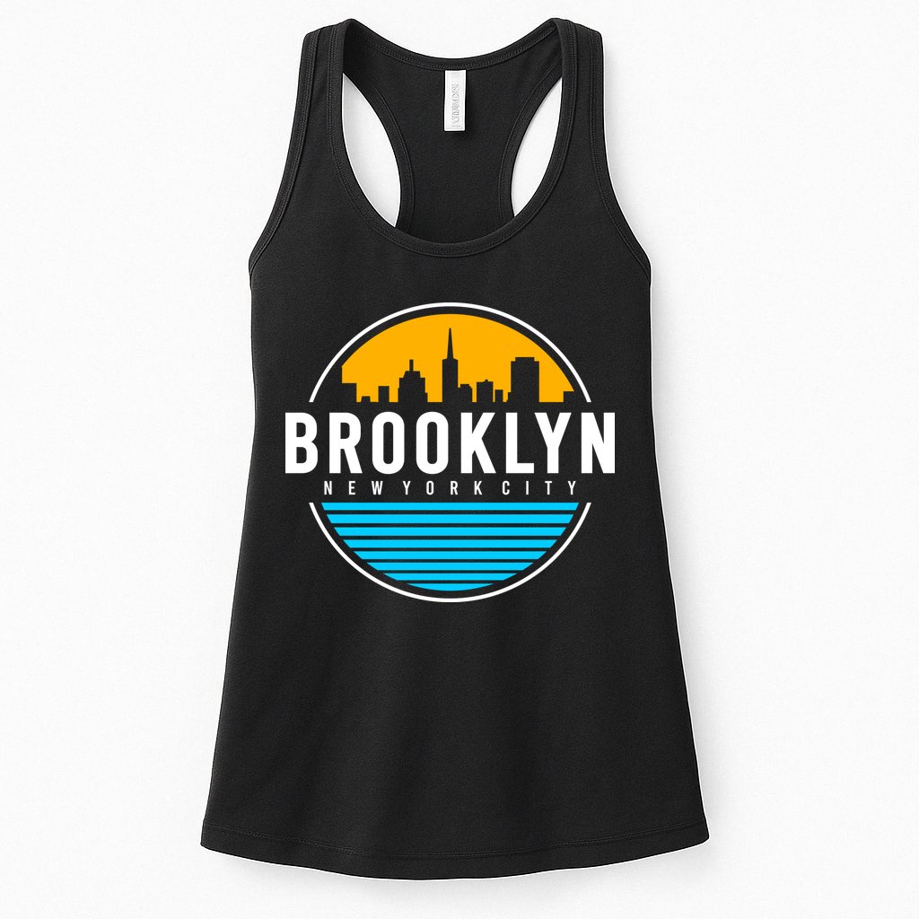 Retro Brooklyn New York City Skyline Womens Tank Top