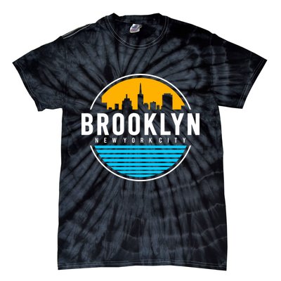Retro Brooklyn New York City Skyline Tie-Dye T-Shirt