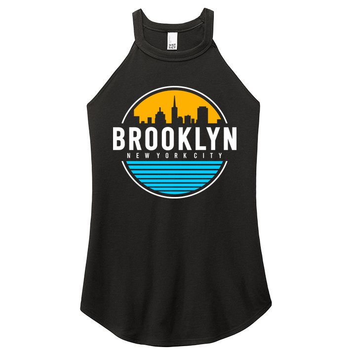 Retro Brooklyn New York City Skyline Women's Perfect Tri Rocker Tank