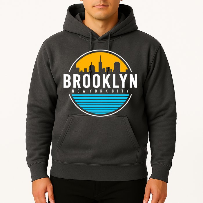Retro Brooklyn New York City Skyline Hoodie