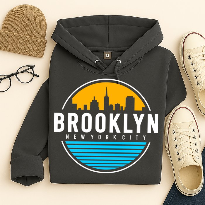 Retro Brooklyn New York City Skyline Hoodie