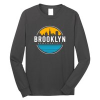 Retro Brooklyn New York City Skyline Long Sleeve Shirt