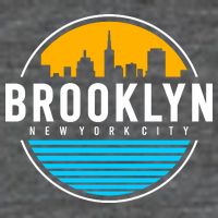 Retro Brooklyn New York City Skyline Flatbill Hat