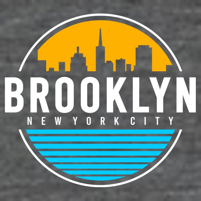 Retro Brooklyn New York City Skyline Flatbill Hat