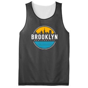 Retro Brooklyn New York City Skyline Mesh Reversible Basketball Jersey Tank