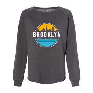 Retro Brooklyn New York City Skyline Womens California Wash Sweatshirt