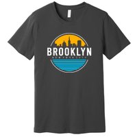 Retro Brooklyn New York City Skyline Premium T-Shirt