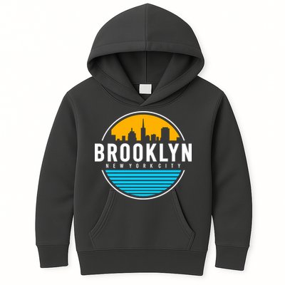 Retro Brooklyn New York City Skyline Kids Hoodie