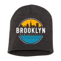 Retro Brooklyn New York City Skyline Short Acrylic Beanie