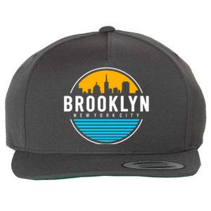 Retro Brooklyn New York City Skyline Wool Snapback Cap